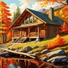 Lakeside Cabin Diamond Painting