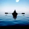 Man In Boat Silhouette Diamond Painting