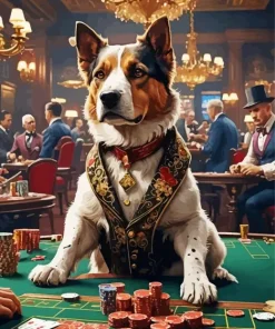 Vintage Gambler Dog Diamond Painting